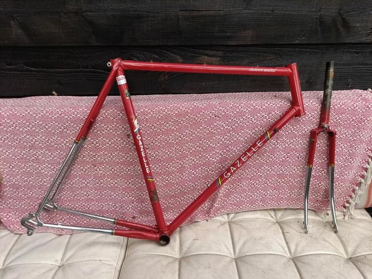 Gazelle champion mondial vintage racefiets frame en votk, Sport en Fitness, Wielrennen, Gebruikt, Overige typen, Ophalen of Verzenden