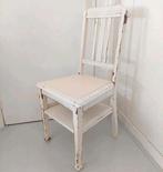 Stoel Brocante Antiek Vintage Kruk Wit Beige Bijzettafel, Ophalen