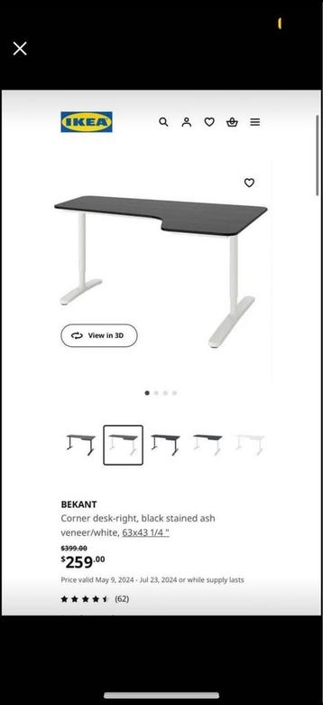 Ikea Bekant Bureau + Bureaustoel - afbeelding 3