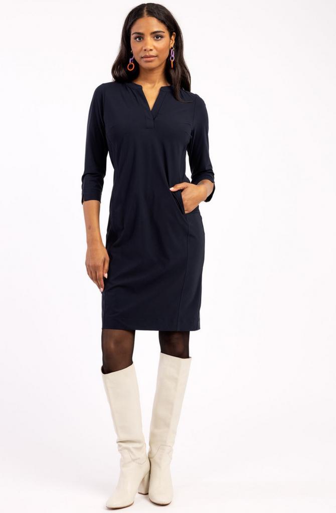 Studio anneloes simplicity jurk XXL donkerblauw, Kleding | Dames, Jurken, Zo goed als nieuw, Maat 46/48 (XL) of groter, Blauw