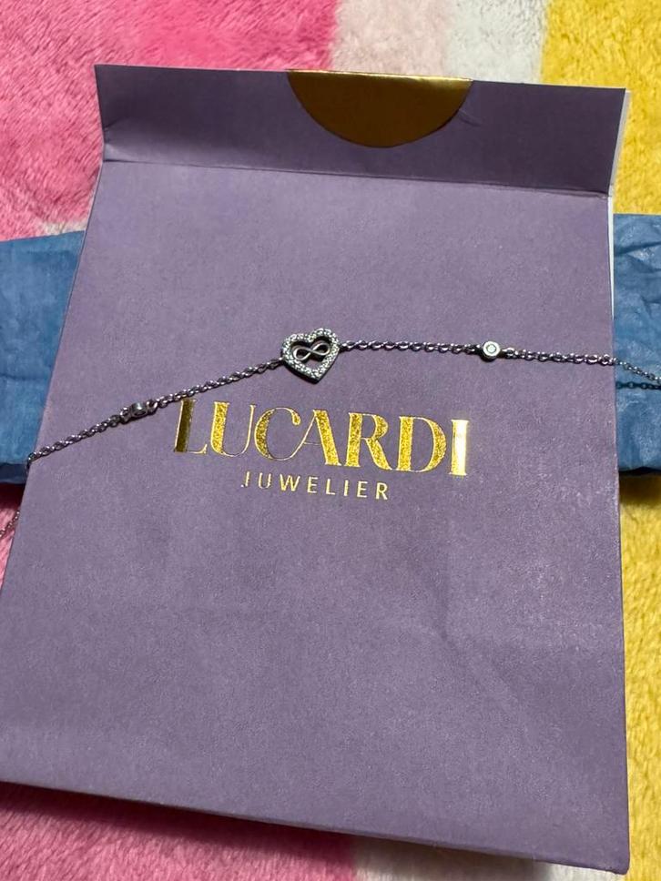 Zilveren armbanden Lucardi Dyadema Italy + 2 stainless steel, Sieraden, Tassen en Uiterlijk, Armbanden, Zo goed als nieuw, Zilver