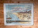 Schoolplaat Scheveningen - Badstrand, Antiek en Kunst, Antiek | Schoolplaten, Ophalen, Stad- en Dorpsgezichten