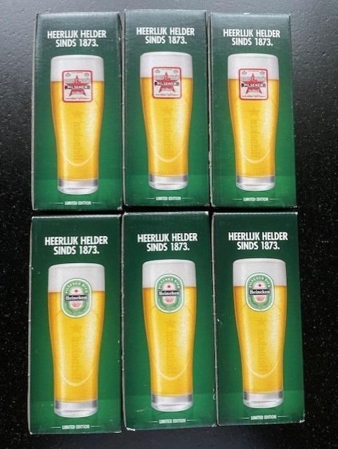 6 limited edition glazen Heineken, Verzamelen, Biermerken, Nieuw, Glas of Glazen, Heineken, Ophalen of Verzenden