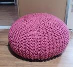 Roze gehaakte poef, Ophalen, Zo goed als nieuw, Rond, Minder dan 50 cm