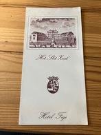 Oude menukaart Slot Zeist figi 1980 NVOB, Verzamelen, Ophalen of Verzenden, Zo goed als nieuw