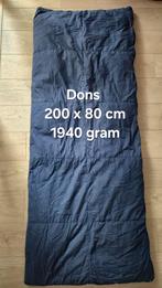 Slaapzak Dons Tibet blauw donzen, Caravans en Kamperen, Slaapzakken, Ophalen of Verzenden, Zo goed als nieuw