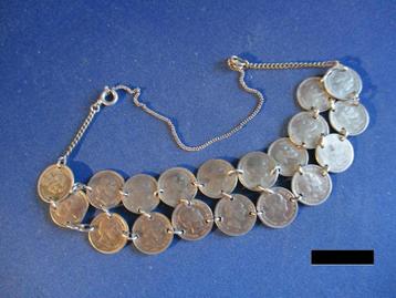 ARMBAND zilver met munten Koning Wilhelm III beschikbaar voor biedingen