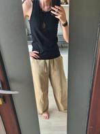 Lefties Zara linnen wijde baggy broek oversized khaki XS S, Kleding | Dames, Ophalen, Zo goed als nieuw, Maat 34 (XS) of kleiner