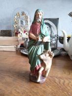 te koop antiek beeldje van heilige LUCAS met vliegend rund, Antiek en Kunst, Ophalen of Verzenden