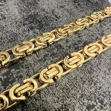 14 karaat gouden ketting koningsketting plat schakel beschikbaar voor biedingen