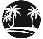 auto bus camper caravan sticker palmencirkel, The River House, Info@theriverhouse.nl, Nieuw, Ophalen of Verzenden