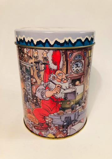 Blik met kerstman die zich voorbereidt op kerstmis beschikbaar voor biedingen