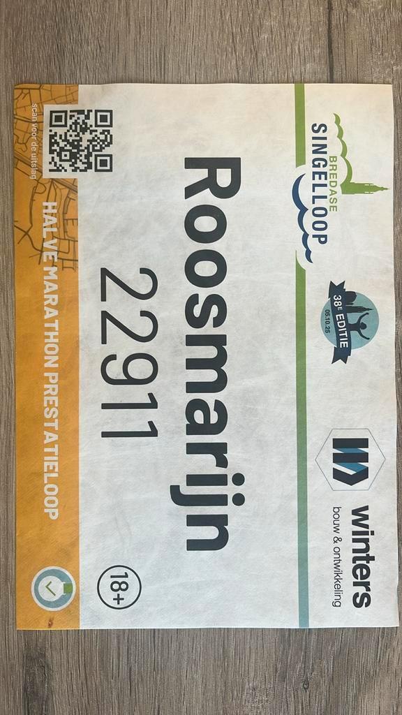 Singelloop Breda - halve marathon, Doe-het-zelf en Verbouw, Vloerdelen en Plavuizen, Zo goed als nieuw, Laminaat, Hout, 50 tot 150 cm