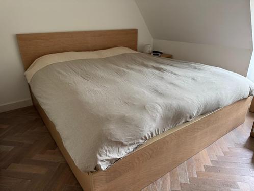 Ikea malm bed 180x200, Huis en Inrichting, Slaapkamer | Bedden, Gebruikt, Tweepersoons, 160 cm, 200 cm, Hout, Beige, Ophalen