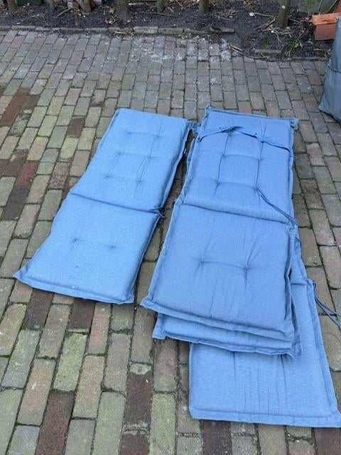 Tuinkussens blauw 4x, Ophalen, Zo goed als nieuw