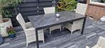 Aluminium Tuintafel Granieten blad, Tuin en Terras, Tuintafels, Ophalen, Gebruikt, Rechthoekig, Aluminium