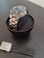 Oris Aquis Date zwart 43,5mm, Staal, Staal, Polshorloge, Zo goed als nieuw