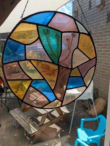 2x Glas in lood raamhanger 48cm beschikbaar voor biedingen