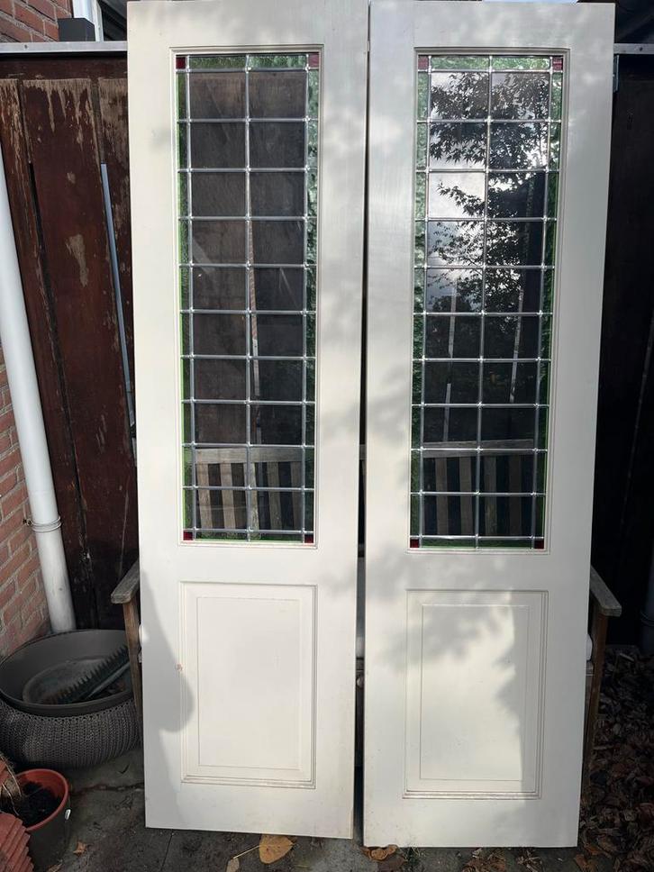 En Suite Glas in Lood Deuren - Zo Goed Als Nieuw!, Doe-het-zelf en Verbouw, Deuren en Horren, Zo goed als nieuw, Binnendeur, Minder dan 200 cm