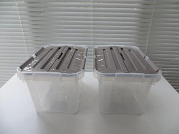 2 Heidrun ACTION Opbergkratten 10Ltr 33x23x20 cm transparant beschikbaar voor biedingen