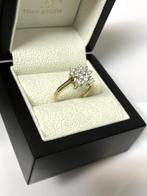 14 K Gouden Fantasie Ring Briljant Geslepen Cubic Zirkonia, Met strass, Goud, 18 tot 19, Goud