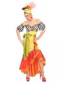 Afrikaanse jurk met fruit hoedje, Kleding | Dames, Carnavalskleding en Feestkleding, Gedragen, Ophalen of Verzenden, Maat 46/48 (XL) of groter