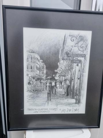 Don Davey Potloodtekening - French Quarter Nights beschikbaar voor biedingen