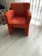 Oranje fauteuil, Huis en Inrichting, Fauteuils, Minder dan 75 cm, Ophalen of Verzenden, Zo goed als nieuw, Stof