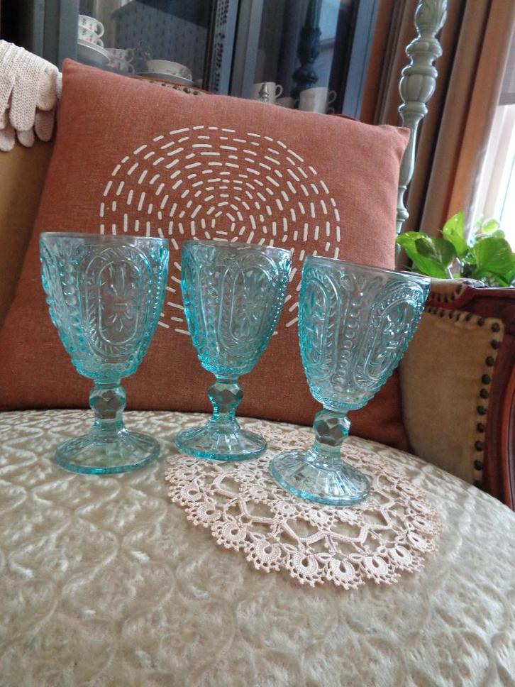 3 Vintage Wijnglazen / Glazen ** Mimosa **, Antiek en Kunst, Antiek | Glas en Kristal, Ophalen of Verzenden