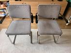 2x Zuiver Ridge Rib Kink Armchair Light Grey, Ophalen, Overige materialen, Twee, Zo goed als nieuw