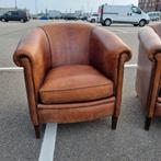 2 schapenleren club chairs vintage + GRATIS BEZORGING, Gebruikt, Leer, Ophalen of Verzenden, Schapenleer