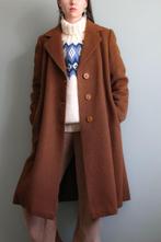 Vintage camel mantel in rood bruin wol S M, Bruin, Verzenden, Zo goed als nieuw, Vintage