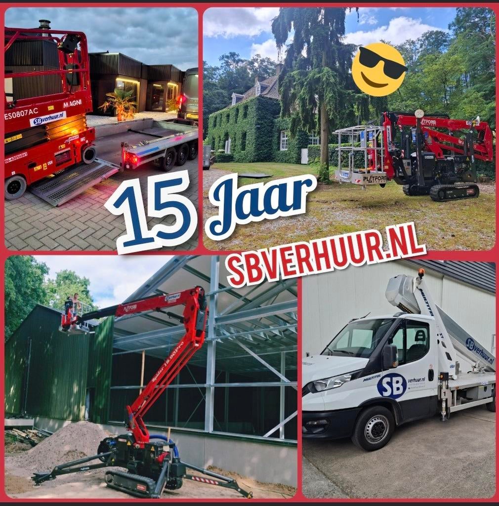 TE HUUR spinhoogwerker  18m en 15m , Spider, Zakelijke goederen, Machines en Bouw | Liften, Steigers en Ladders, Ophalen
