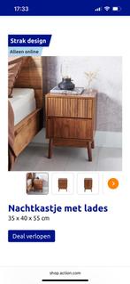 Nachtkastjes Action 2 stuks walnoot, Huis en Inrichting, Slaapkamer | Nachtkastjes, Ophalen, Minder dan 45 cm, Nieuw, 55 tot 70 cm