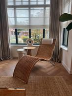 Vintage rieten IKEA karlslund stoel fauteuil ligstoel rotan, Huis en Inrichting, Stoelen, Ophalen, Bruin, Vintage, Riet of Rotan