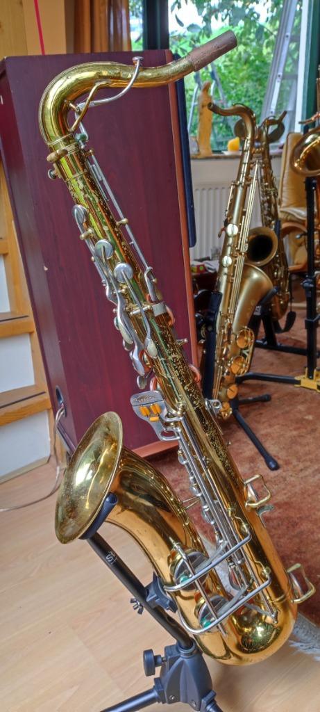 Tenorsaxofoon Buescher 400 vintage uit 1965, Muziek en Instrumenten, Blaasinstrumenten | Saxofoons, Gebruikt, Tenor, Met koffer