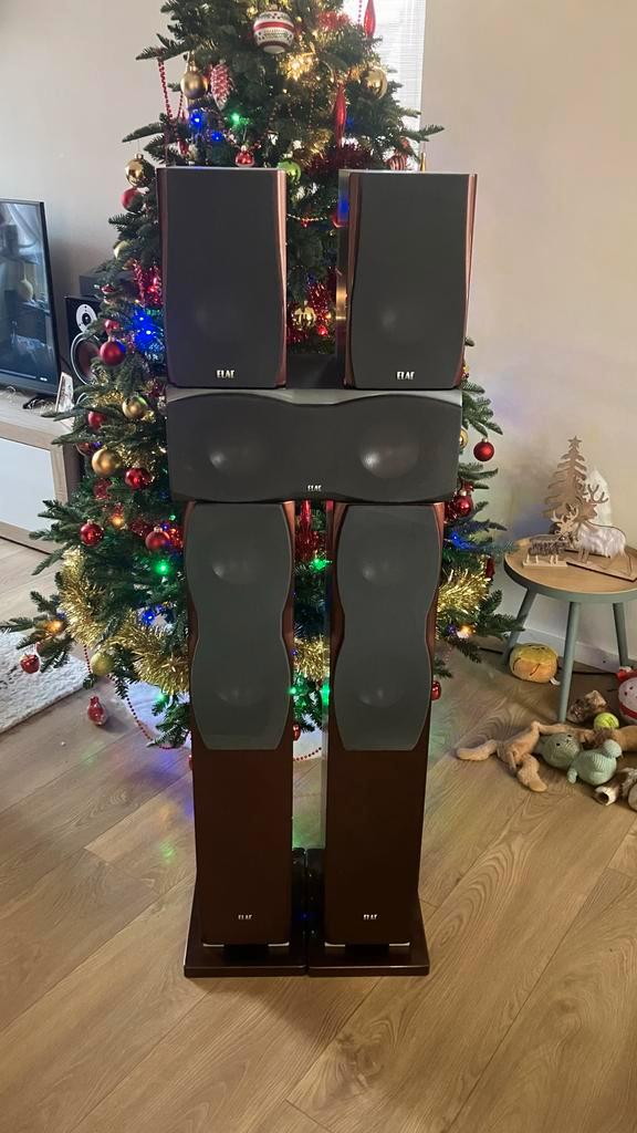 Elac Home Cinema Speakers - Goede Staat, Audio, Tv en Foto, Luidsprekers, Gebruikt, Front, Rear of Stereo speakers, 120 watt of meer