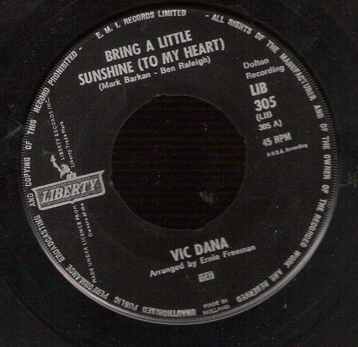 Vic Dana - Bring a Little Sunshine - That's All_SIXTIES, Cd's en Dvd's, Vinyl Singles, Gebruikt, Pop, Ophalen