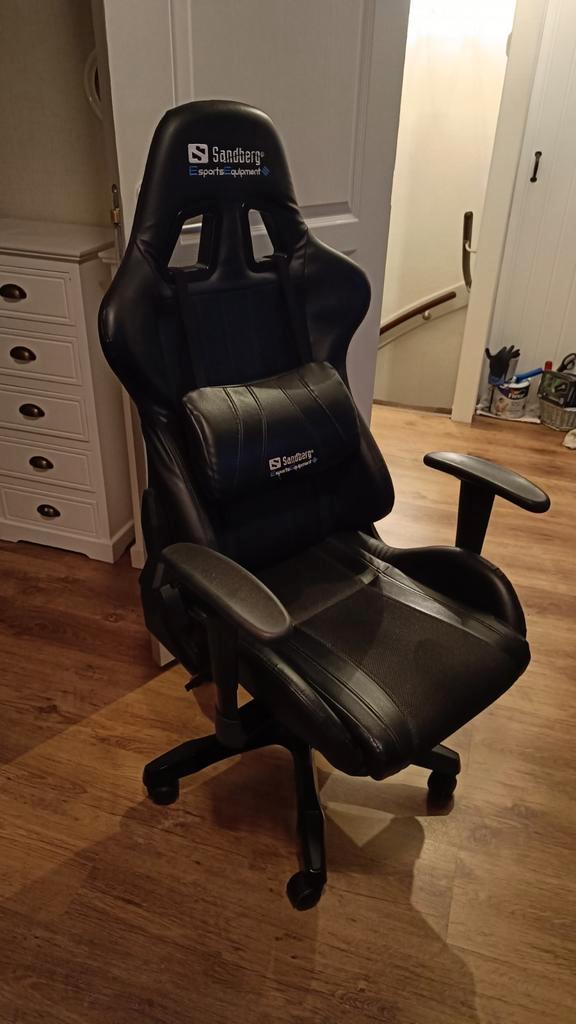 Sandberg Commander Gaming Chair - Zwart, Huis en Inrichting, Bureaustoelen, Zo goed als nieuw, Zwart, Gaming bureaustoel, Ophalen