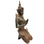 Thaise bronzen tempelwachters – knielend paar – Lot 433, Ophalen of Verzenden, Gebruikt