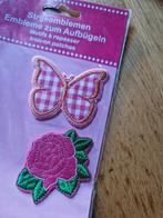 STRIJK EMBLEMEN VLINDER & BLOEM, Ophalen of Verzenden, Nieuw, Overige applicaties