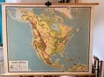 Schoolkaart Noord Amerika, Antiek en Kunst, Antiek | Schoolplaten, Ophalen of Verzenden, Aardrijkskunde