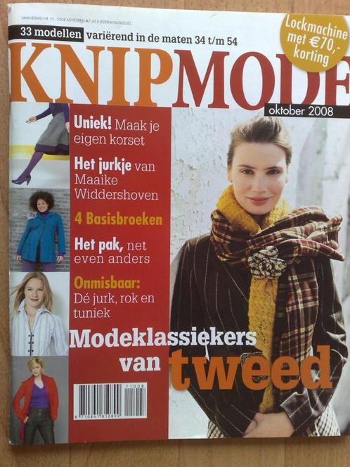 Knipmode oktober nr. 10 / 2008, Hobby en Vrije tijd, Kledingpatronen, Zo goed als nieuw, Vrouw, Knipmode, Verzenden