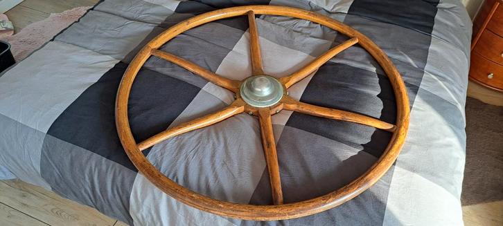 Houten Scheepstuurrad - Diameter 130cm, Watersport en Boten, Accessoires en Onderhoud, Gebruikt, Overige typen, Ophalen
