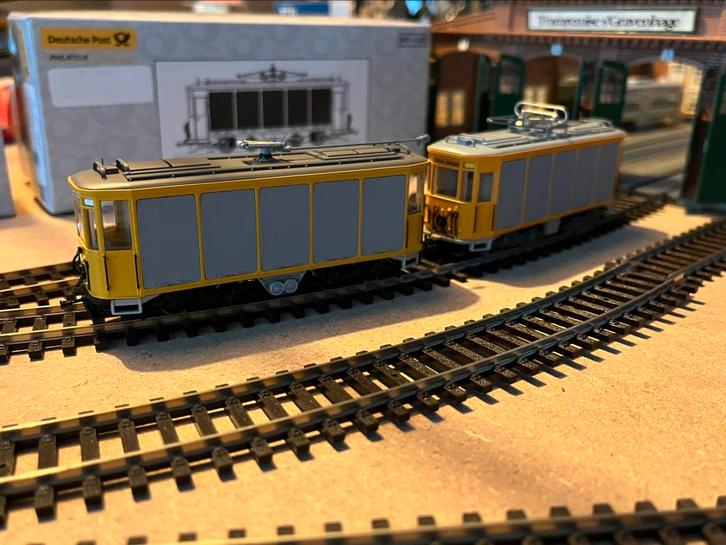 Post tram compleed set H0, Hobby en Vrije tijd, Modeltreinen | Overige schalen, Nieuw, Treinset, Gelijkstroom, Overige merken