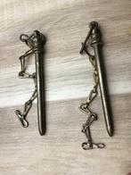 2 antieke koperen staafjes pinnen voor kast of lade slot, Ophalen of Verzenden
