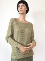 NORAH Geweldige Groene Dunne Trui met Gouddraad 42 L-XL, Maat 42/44 (L), Ophalen of Verzenden, Zo goed als nieuw, Norah