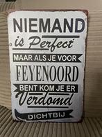 Feyenoord, perfect , metalen tekstbord (Old Look), Huis en Inrichting, Www.pand50.nl, Nieuw, Ophalen of Verzenden, Info@pand50.nl