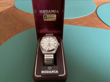 Stalen herenhorloge Rodania met datum en seconde wijzer. beschikbaar voor biedingen