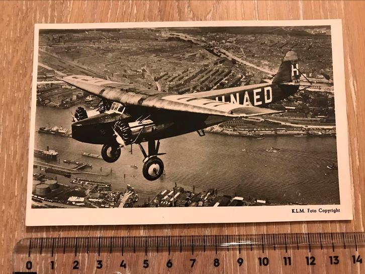 KLM Fokker FVIII H-NAED Vooroorlogse Ansichtkaart Luchtvaart, Verzamelen, Luchtvaart en Vliegtuigspotten, Zo goed als nieuw, Kaart, Foto of Prent